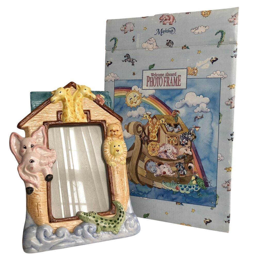 Markings Welcome Aboard Ceramic Picture Photo Frame of Noahs Ark NEW